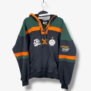 Official League Orange County Mighty Ducks Hoodie Mens M Hockey Embroidered